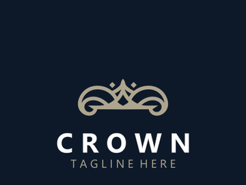 Premium style crown logo vintage abstract symbol. Royal king icon. Modern luxury brand element sign. Vector illustration preview picture