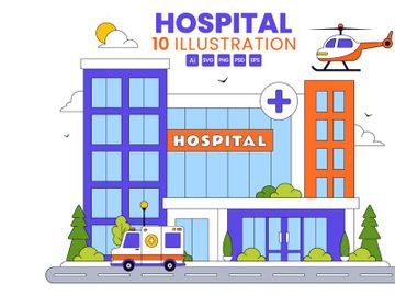 10 Hospital Building Illustration preview picture