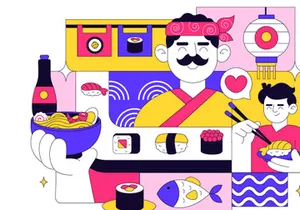 10 Sushi Bar Illustration