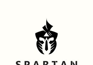 Spartan Helmet Warrior Logo template. spartan flat design vector