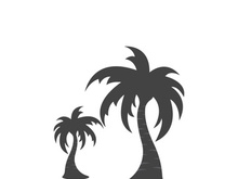 Palm logo icon template and symbol vector tree design