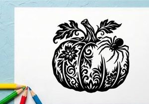 Siluet labu dekoratif untuk tema musim gugur atau Halloween