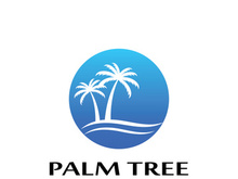 Palm tree summer logo design with creative ideas.