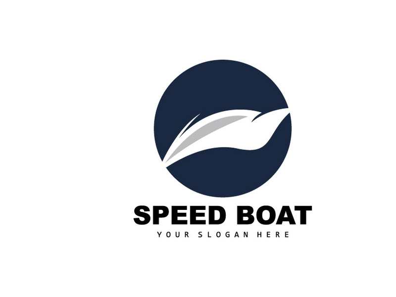 Speed Boat Logo, Fast Cargo Ship Vector, Sailboat, Design For Ship Manufacturing Company, Waterway Shipping, Marine Vehicles