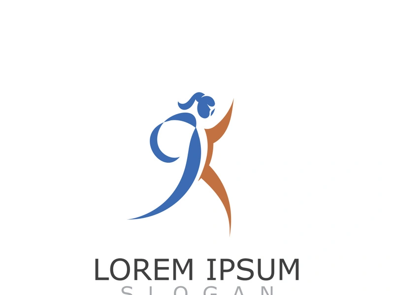 People active abstract logo business and healthy design vector template