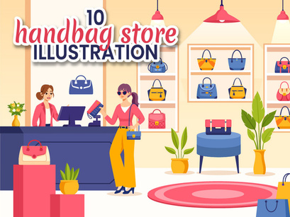 10 Handbag Store Illustration