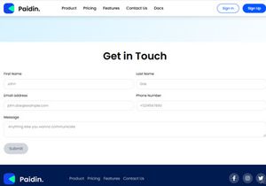 Paidin Free NextJs Landing Page Template