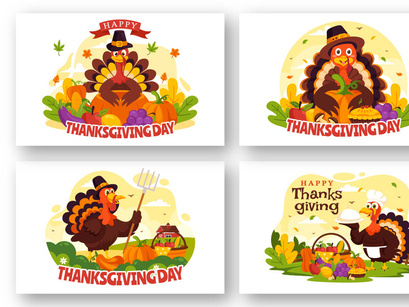 13 Happy Thanksgiving Day Illustration