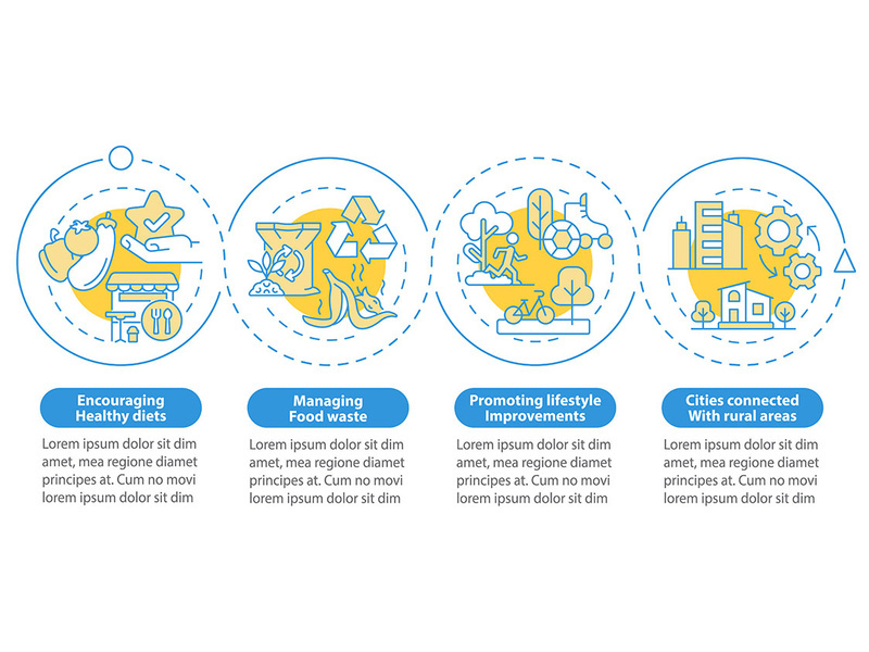 Urban comfort ideas blue circle infographic template