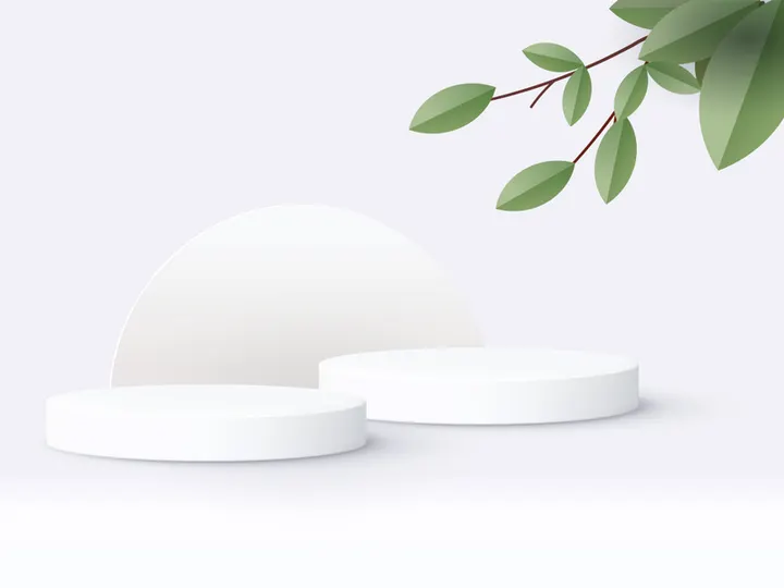 mockup render show, stand 3d minimal podium, geometric platform product display stage.