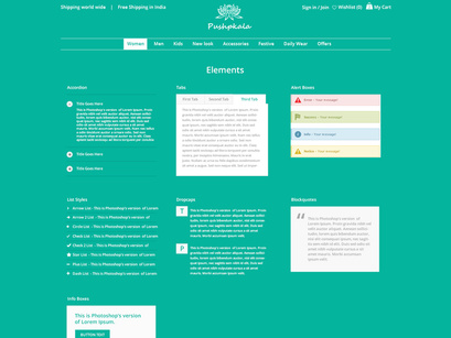 Pushpkala - Responsive Ecommerce website PSD template 