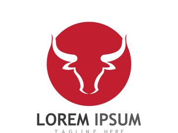 Vintage bull head horns logo preview picture