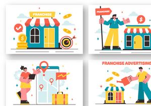 12 Franchise Advertising Business Illustration