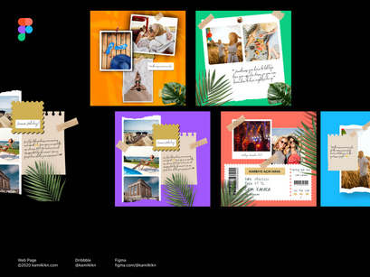 Summer Holiday Mood Board Instagram Post Template