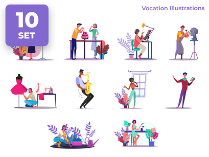 Vocation illustrations Set of 10