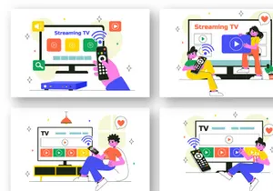 10 Online Subscription Streaming TV Illustration