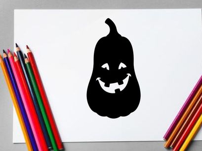 Silhouette of a Halloween Jack-o'-Lantern with a Spooky Face