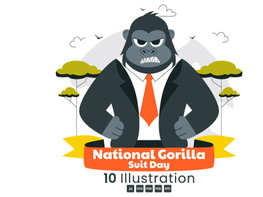 10 National Gorilla Suit Day Illustration preview picture