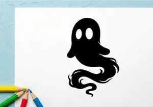 Niedliche Geister-Illustration für Halloween oder gruselige Themen