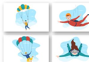 2 Skydiving Sport Illustration