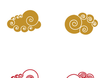 Chinese Cloud template vector icon illustration preview picture