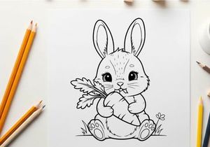 Cute baby rabbit with wings vector illustration