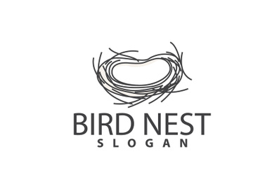 Bird Nest Logo, Bird House Shelter Vector preview picture