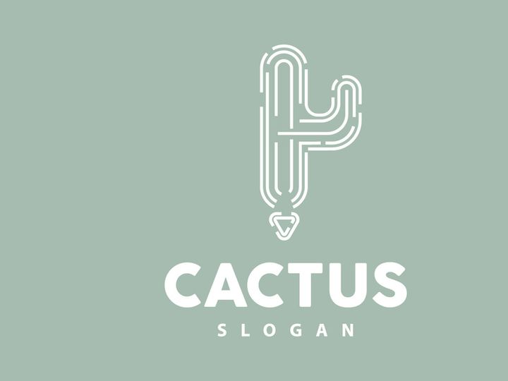Cactus Logo, Desert Green Plant Vector