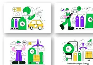10 Green Hydrogen Energy Illustration