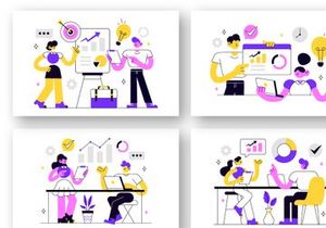 10 Business Management Vector Illustration