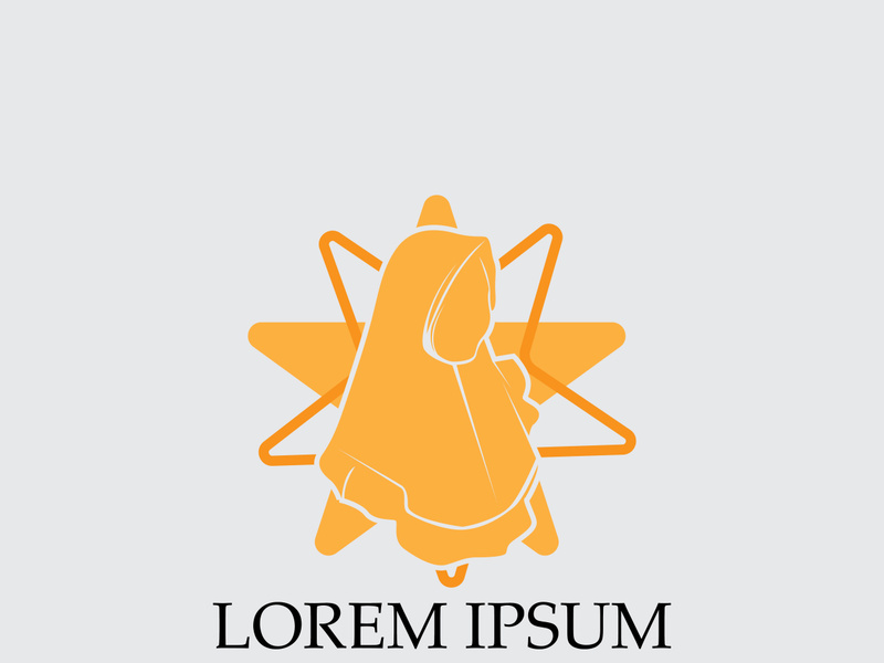 Hijab logo black background vector