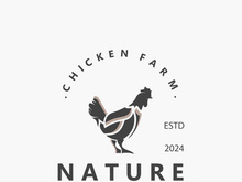 Chicken Farm logo design, animal icon for groceries, butcher shop, farmer market livestock template