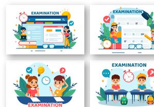 12 Examination Vector Illustration