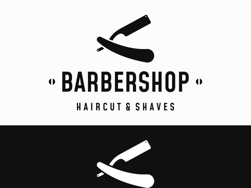 Barbershop logo in vintage style with the concept of scissors, razor and other tools.Logo for business, salon, label and barbershop.