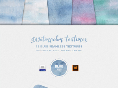 Watercolor Seamless Textures - Blue Pack