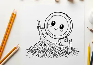 Happy plant growth success roots vector illustration