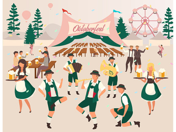 Oktoberfest flat vector illustration preview picture