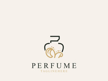 Perfume bottle logo design symbol can be used for business and cosmetic perfume shop template