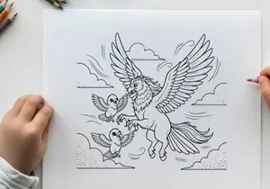 Majestic eagle with doves peace harmony vector illustration