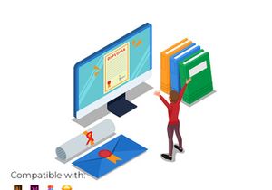 Online education illustration v1