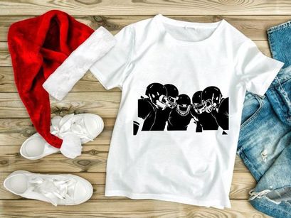 American football players in huddle formation wearing helmets and pads