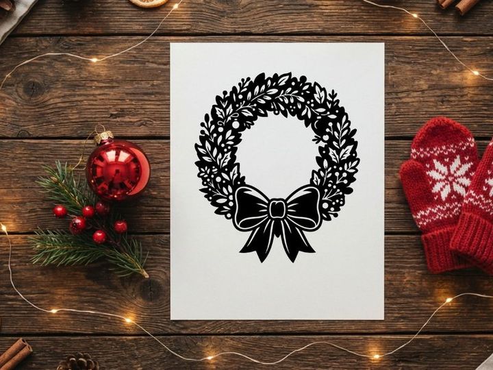 Guirlanda de Natal elegante com laço para decoração festiva
