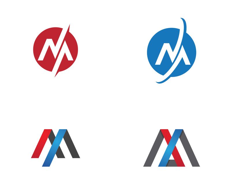 M Letter illustration icon Logo Template