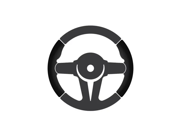 Car steering wheel logo illustration vector