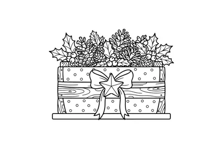 Hand-drawn Christmas nativity scene illustration in cross-shaped niche for festive decor