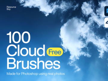 Free 100 Cloud Photoshop Brushes preview picture