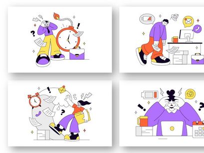 10 Work Burnout Illustration