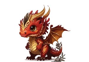 Cute Baby Dragon Watercolor SVG Clipart