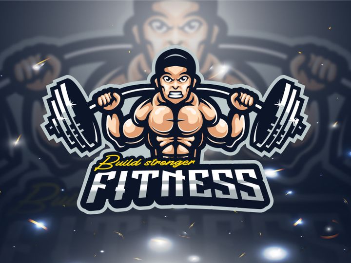 Fitness esport mascot logo design vector