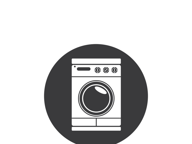 MACHINE WASHING CLOTHES ICON VECTOR IMAGE